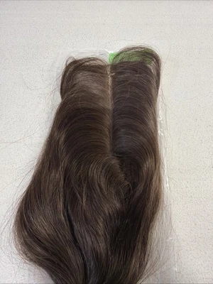 Pieza de separación de cabello premium 100 % cabello humano 16 pulgadas Foto 1 de 4