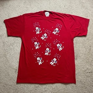 Camicia da notte vintage MBC Kitty gatto cuore rosso San Valentino taglia unica - Foto 1 di 4