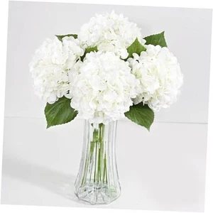 Hydrangea Artificial Flowers, Latex Real Touch Hydrangea Flowers, 4 Pcs White - Picture 1 of 7