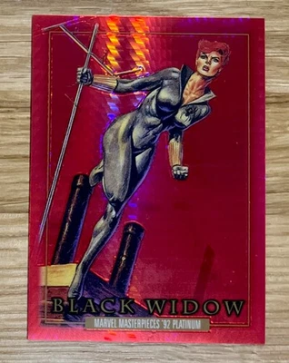 2024 SKYBOX Marvel Masterpieces Platinum Card #3 BLACK WIDOW Mint Red Prism /492 - Image 1 of 3