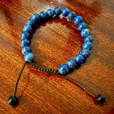 Gorgeous Lapis Lazuli  8mm Beaded Awesome Adjustable Bracelet - Image 1 of 4