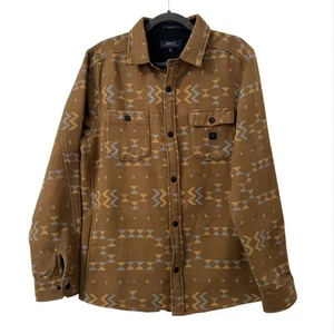 Roark Andes Shirt Shaket Mens Medium Brown Aztec Southwestern Outdoor Cabincore - Picture 1 of 7