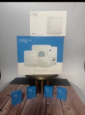 RING ALARM 8-PIECE KIT (2nd Gen) HOME  SECURITY SYSTEM + XTRA 4 SENSORS / KEYPAD - Image 1 of 4