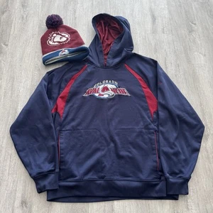 Colorado Avalanche Pullover Athletic Hoodie W/beanie Mens Size Large NHL Hockey - Picture 1 of 6