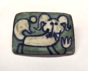Vintage KARIN OG AASE Anstecknadel Brosche Keramik signiert Danmark Danish MCM Keramik - Bild 1 von 4