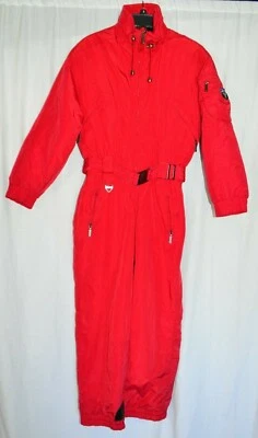 Traje de nieve Tyrolia de una pieza para mujer talla pequeña 12 rojo liso vintage década de 1980 esquí Foto 1 de 4