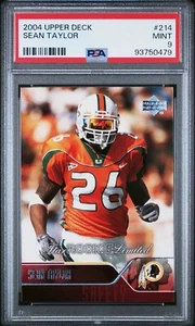 2004 Upper Deck Football ROOKIE Sean Taylor #214 - PSA 9 - Washington Redskins - Picture 1 of 2