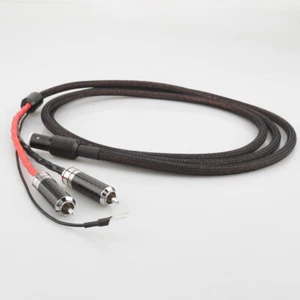 HI-End Pure Silver Wire Tonearm Cable 5pin Din to 2 RCA Tone Arm Phono Cable - Picture 1 of 9