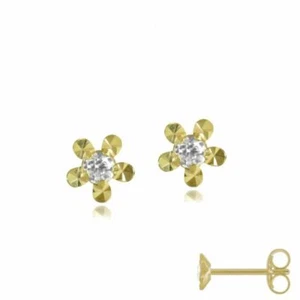 Ohrstecker 333 Gold Blume m. Zirkonia 1 Paar Blüte Ohrringe - Bild 1 von 1