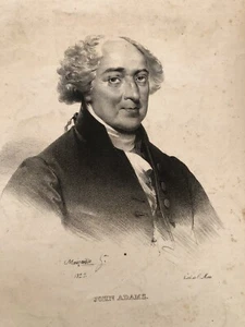 John Adams,Stati Uniti d'America (1797-1801) presidente Stati Uniti. 1827 LITO - Picture 1 of 4