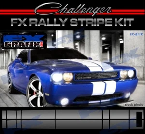 2008 - 2014 Dodge Challenger Rally Racing Stripe Kit Dealer Quality White - Picture 1 of 7
