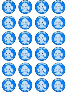 24 X BOYS BABY SHOWER CUTE PRE CUT CUPCAKE TOPPERS - Picture 1 of 1