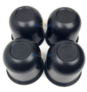 (4) Black Trailer Wheel Hub Center Cap 3.125" diameter Travel Trailer, Camper RV - Picture 1 of 1