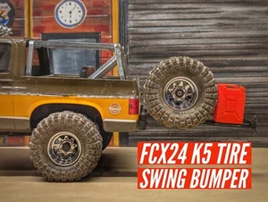 FMS FCX24 K5 Swing Out Spare Tire Rear Bumper W/ Gas Can & Hitch Receiver Kit - Picture 1 of 11