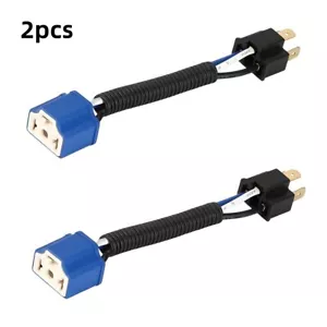 2pcs H4 9003 Ceramic Headlight Wiring Harness Socket Plug Extension Cable - Picture 1 of 5