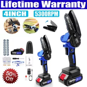 4 INCH Brushless Electric Compact Chainsaw Saw Cutter Cutting Tree Wood Branche - Picture 1 of 19