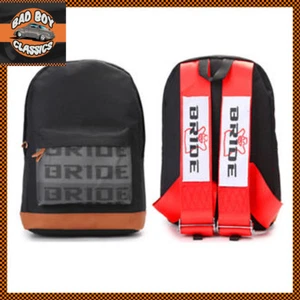 Bride JDM Style Motorsport Backpack Bag Rucksack Racing Harness Straps RED - Picture 1 of 1