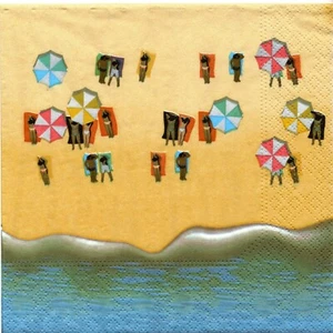 SERVIETTES EN PAPIER VACANCES LA MER PLAGE. PAPER NAPKINS HOLIDAYS AT SEA BEACH - Imagen 1 de 1