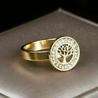 14K Yellow Gold Over Halo Engagement Wedding Tree Ring 1.20Ct Simulated Diamond