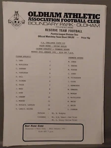 OLDHAM ATHLETIC v TRANMERE ROVERS F.A.YOUTH CUP SECOND REPLAY 1991/2 - Picture 1 of 1
