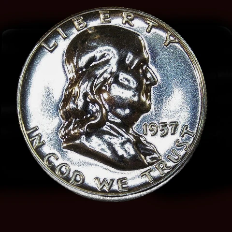 1957 Silver Ben Franklin Half Dollar Cameo Gem Proof Comes with FREE SILVER! Cover