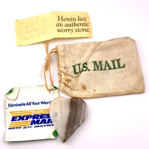 Vtg 1970s USPS United States Postal Service Express Mail Premium Worry Stone - Picture 1 of 3