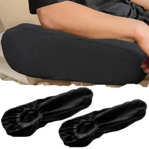 1 par de cubiertas de reposabrazos de asiento delantero de coche de tela elástica cubierta de reposabrazos de asiento de vehículo - Imagen 1 de 13