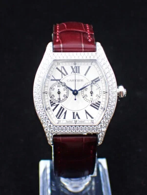 Reloj Cartier Tortue Monopoussoir Cronógrafo WA506351 Oro Blanco Diamantes 2396G Foto 1 de 4