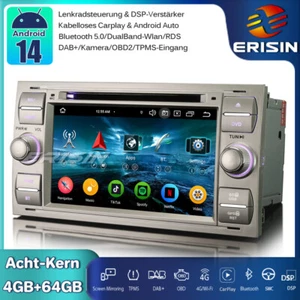 8-Kern Android 14 Autoradio GPS CarPlay CD Für Ford Focus S/C-Max Fiesta Transit - Bild 1 von 21