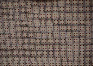 TINY MAROON HEARTS IN MULTI STRIPE CHECKS D 100% COTTON FABRIC 18X44 INCHES - Picture 1 of 2