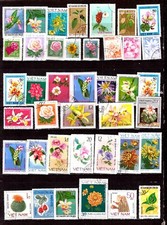 ZY1888 VIETNAM 40T: different culture flowers, fields and ornaments 