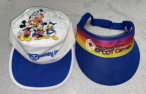 Vintage Walt Disney World Maler Mütze Mickey Minnie Epcot Center Regenbogen Schirmmütze - Bild 1 von 9