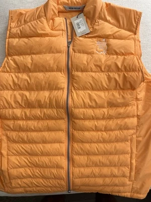 AUGUSTA NATIONAL GOLF CLUB Peter Millar Ultra Light Down Puffy Vest Peach XL - Image 1 of 4