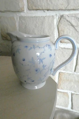 Mitterteich Bavaria Milchkännchen Landhaus Weiß Blau Porzellan Vintage Gemarkt - Bild 1 von 4