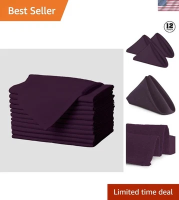 Servilletas versátiles de tela de berenjena - Juego de 12 17x17 pulgadas para bodas y fiestas Foto 1 de 4