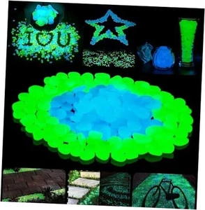 Aquarium Rocks for Fish Tank Decor Big Size Glow in The Dark Pebbles Green and - Picture 1 of 7