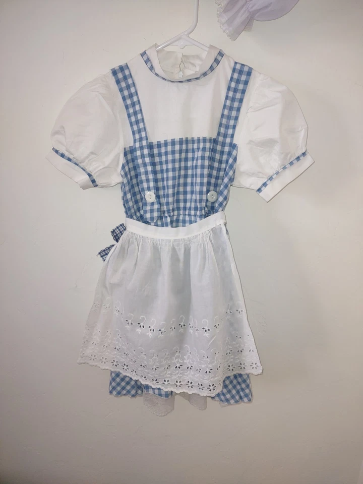 Niñas 8-10 Raggedy Ann Halloween Disfraz Vestido Delantal Sombrero + Peluca de hilo rojo harapiento  Foto 1 de 4