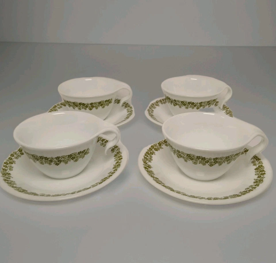 Juego de 4 tazas y platillos vintage Corelle Crazy Daisy Spring Blossom  Foto 1 de 4