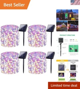 Solar String Lights Outdoor, 4-Pack Each 72FT 200 LED, Solar Twinkle Lights O... - Picture 1 of 7