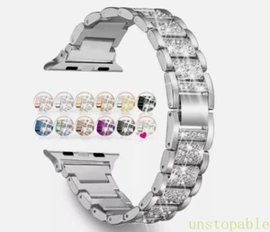 Bling Rhinestones Stainless Steel Band Strap For Apple Watch Ultra 10 9 8 7 SE 6 - Picture 1 of 14