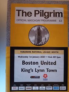 Football Programme: Boston United v King's Lynn Town 1st January 2020