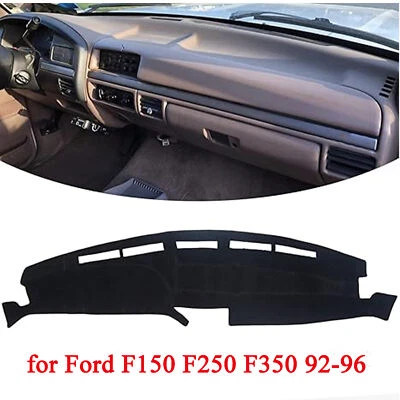 Alfombrilla de cubierta de tablero de coche para Ford F150 F250 F350 1992-1995 1996 almohadilla de tablero negra Foto 1 de 4