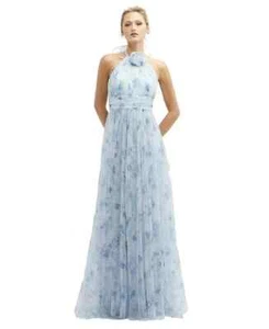 Dessy Mist Garden Floral Print Tulle Gown 18 $298 3131FP - Picture 1 of 2
