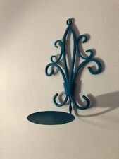 Newly Up cycled Teal Metallic Wall Candle Sconce. 10” X 7”. C4