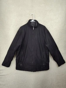 Geoffrey Beene Men Jacket Large Black Mock Neck Nylon Blend Full Zip Regular Fit - Picture 1 of 18