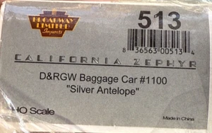 BROADWAY LIMITED #513 HO CALIFORNIA ZEPHYR SILVER Antelope Baggage Car 1100 - Picture 1 of 3