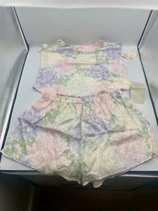 Vintage Lord And Taylor Silk Floral Shorts(S) & Top(M) Sleep Pajama Set - Picture 1 of 16