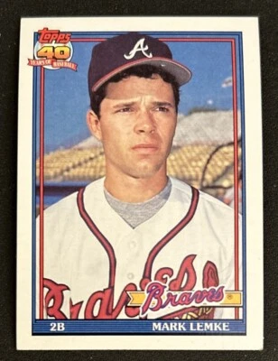 Tarjeta de béisbol 1991 Topps Mark Lemke #251 Braves 2B en muy buen estado buen estado Foto 1 de 2