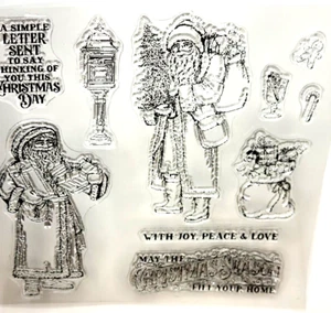 A Simple Letter Sent To Say Thinking Of You This Christmas Day Santa Clear Stamp - Bild 1 von 2