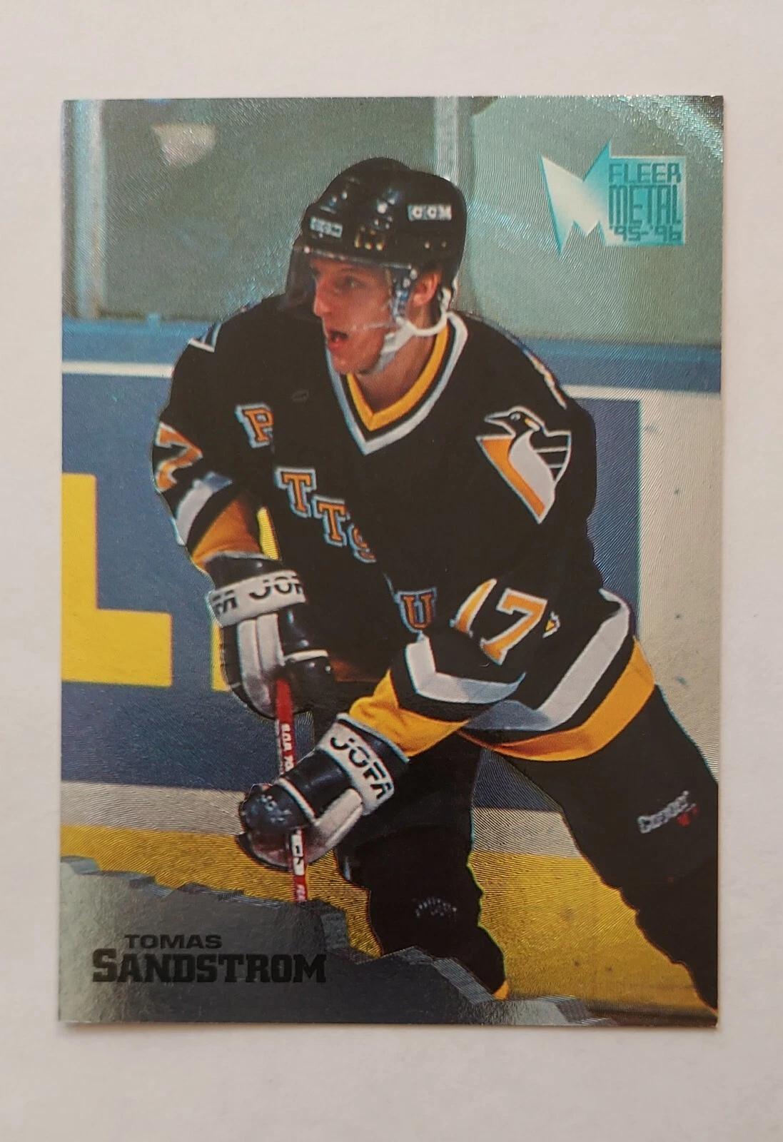 1995-96 Fleer Metal NHL #119 Tomas Sandstrom Pittsburgh Penguins